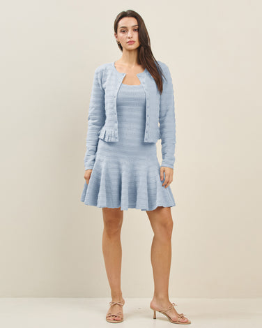 Textured ruffle cardigan