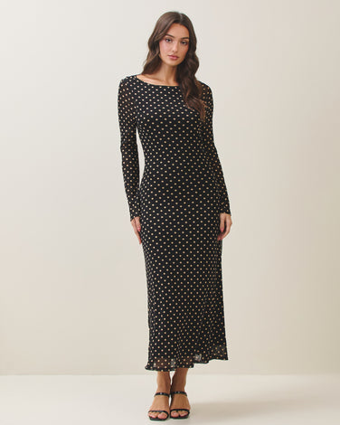 Polka dot mesh dress