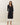 Jewel button two-tone sweater dress