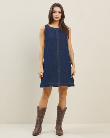 Denim shift dress