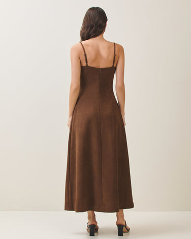 Vegan suede cami dress