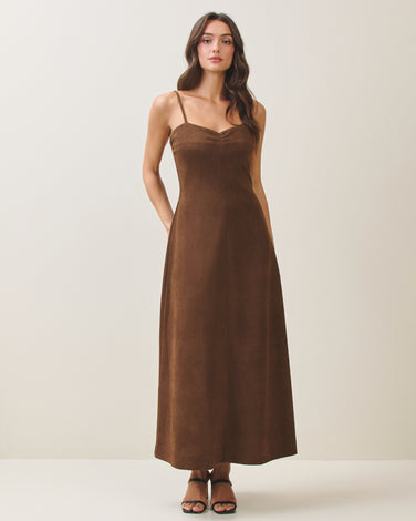 Vegan suede cami dress