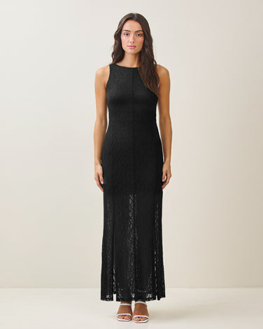 Textured mesh maxi dress