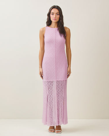 Textured mesh maxi dress