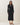 Denim trim knit dress