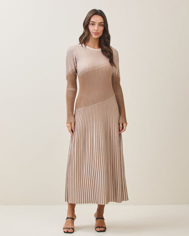 Ribbed two tone maxi dress