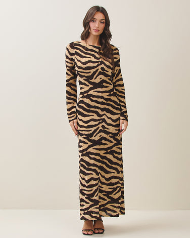 Zebra print maxi dress