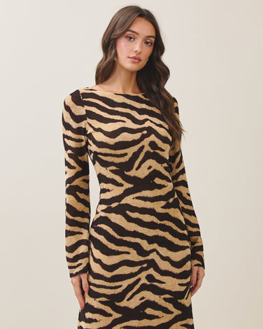 Zebra print maxi dress