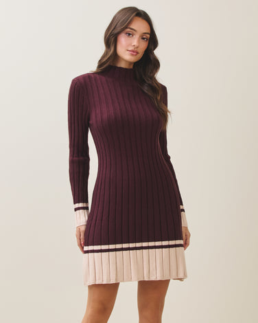 Two tone sweater dress