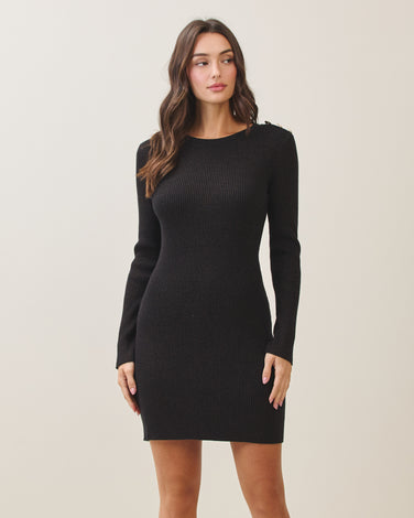 Metallic ribbed knit mini dress