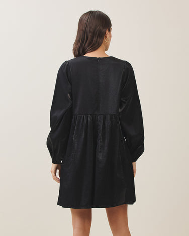 Rhinestone bow taffeta mini dress