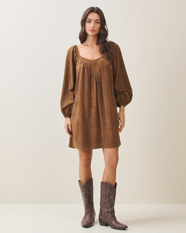 Vegan suede mini dress