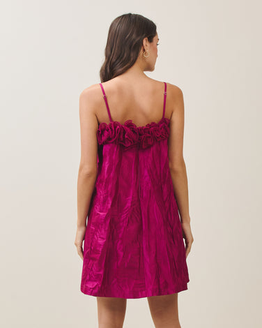 Ruffle taffeta mini dress
