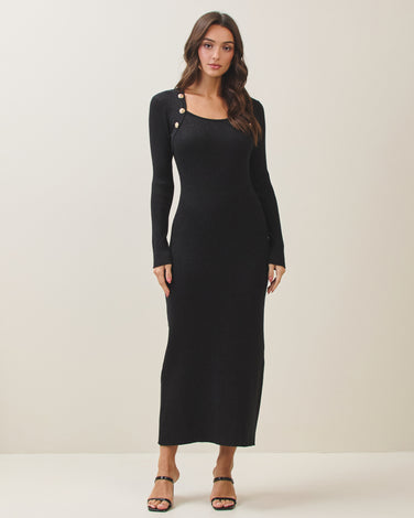 Metallic knit maxi dress