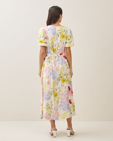 Floral belted maxi dress