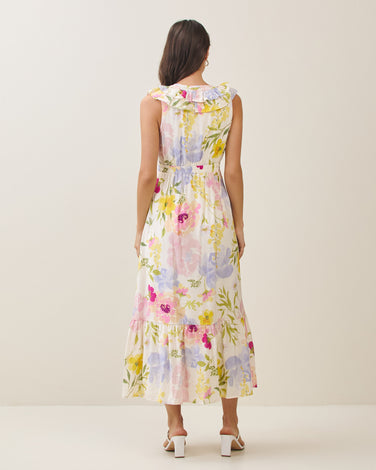 Floral ruffle maxi dress