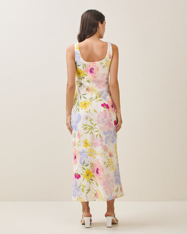 Floral cowl neck maxi dress