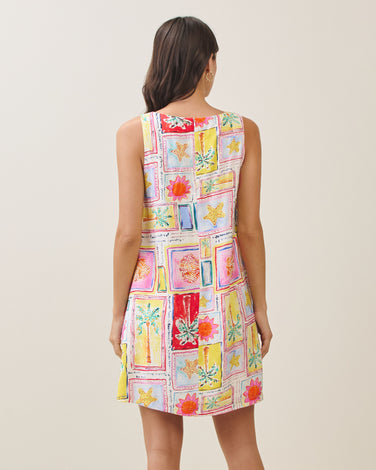 Tropical print mini dress