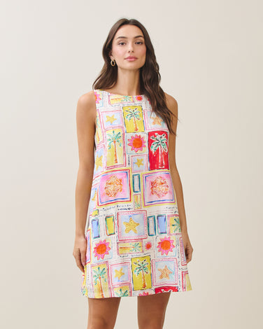 Tropical print mini dress