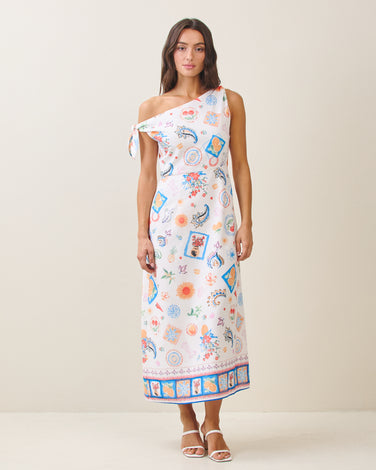 Spring table one shoulder maxi dress
