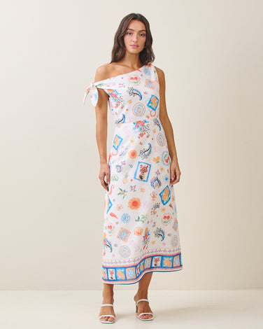 Spring table one shoulder maxi dress