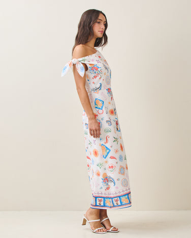 Spring table one shoulder maxi dress
