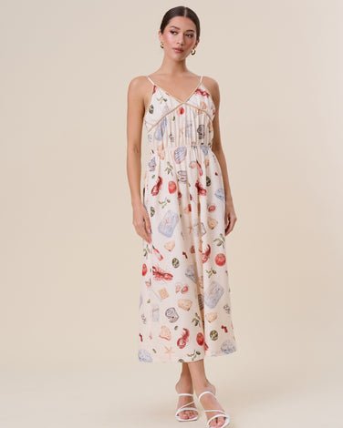 Summer table printed maxi dress