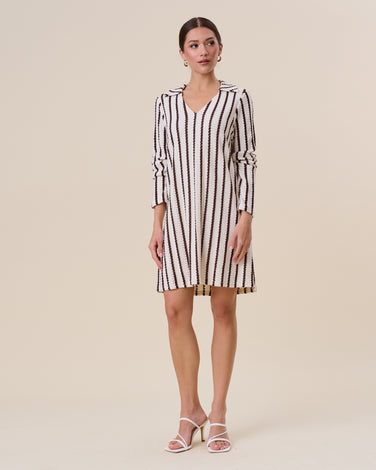 Striped knit mini dress