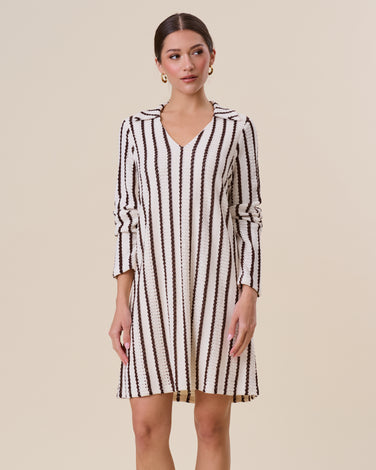 Striped knit mini dress