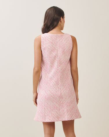 Pink tweed mini dress