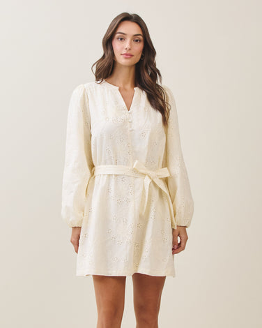 Cotton eyelet mini dress