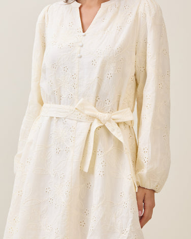 Cotton eyelet mini dress