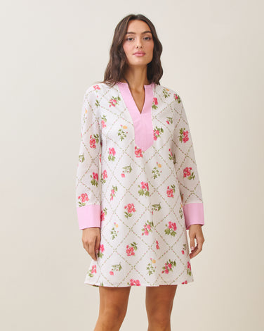 Colorblock floral printed mini dress