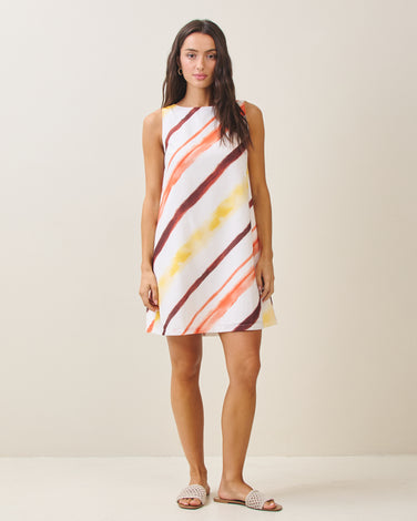 Diagonal stripe shift dress