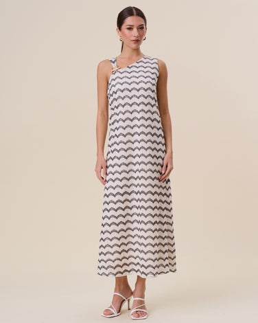 Asymmetric starfish midi dress