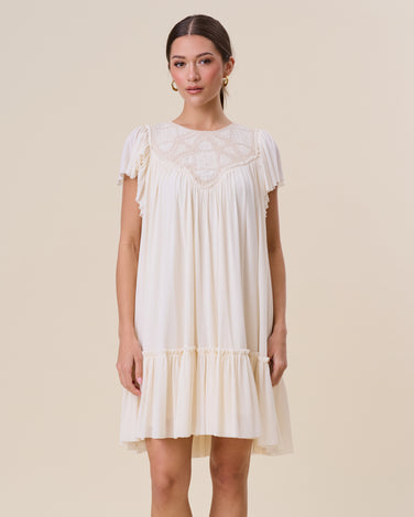 Embroidered mini dress