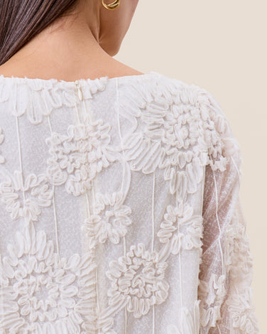 Floral textured mini dress