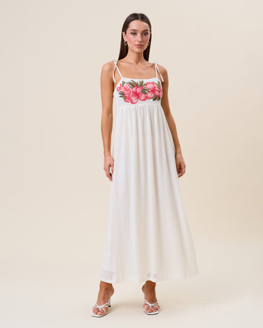 Embroidered maxi cami dress