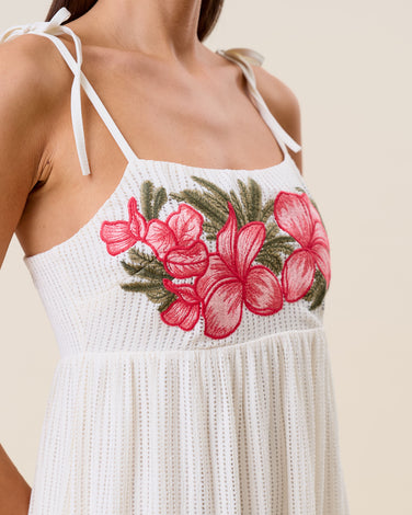 Embroidered maxi cami dress
