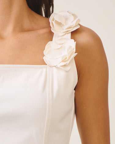 3d floral applique maxi dress