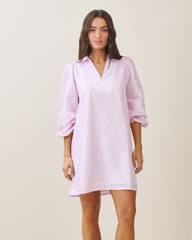 Textured pinstripe mini dress
