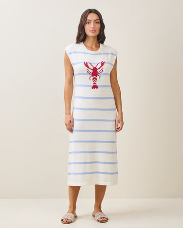 Striped lobster sweater midi dress