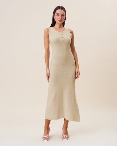 Starfish button knit maxi dress