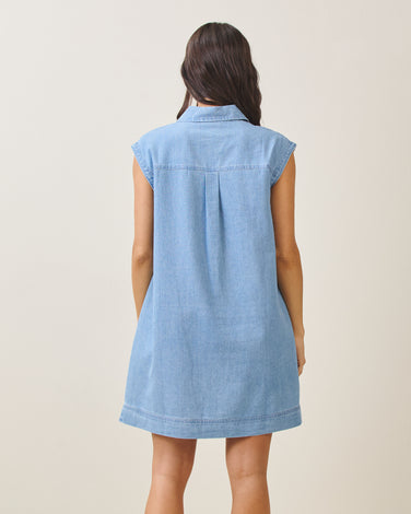 Denim sleeveless mini dress