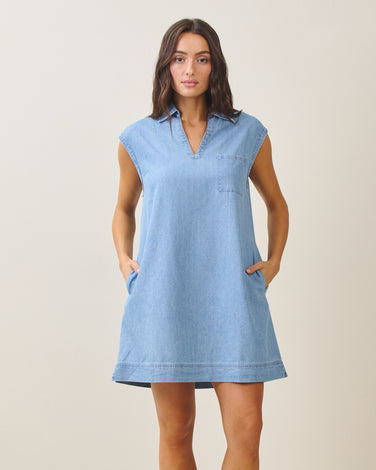 Denim sleeveless mini dress