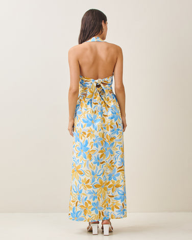 Open back floral maxi dress