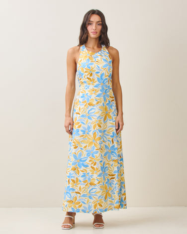 Open back floral maxi dress