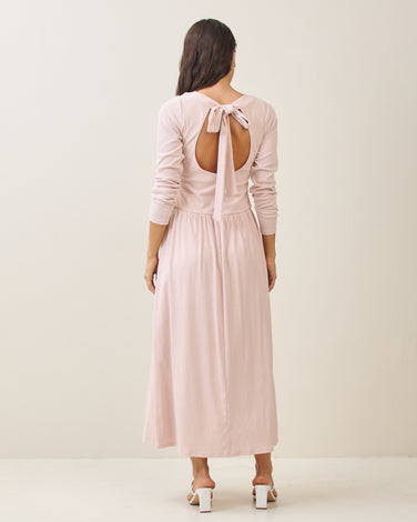 Open tie back maxi dress
