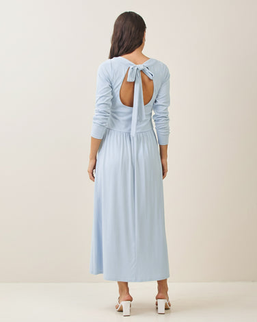 Open tie back maxi dress
