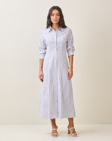 Striped maxi shirtdress